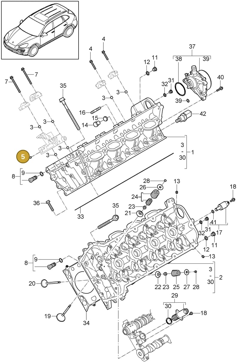 99950102330 — Porsche Cayenne (2010-2018) diagram p37103000, position 5
