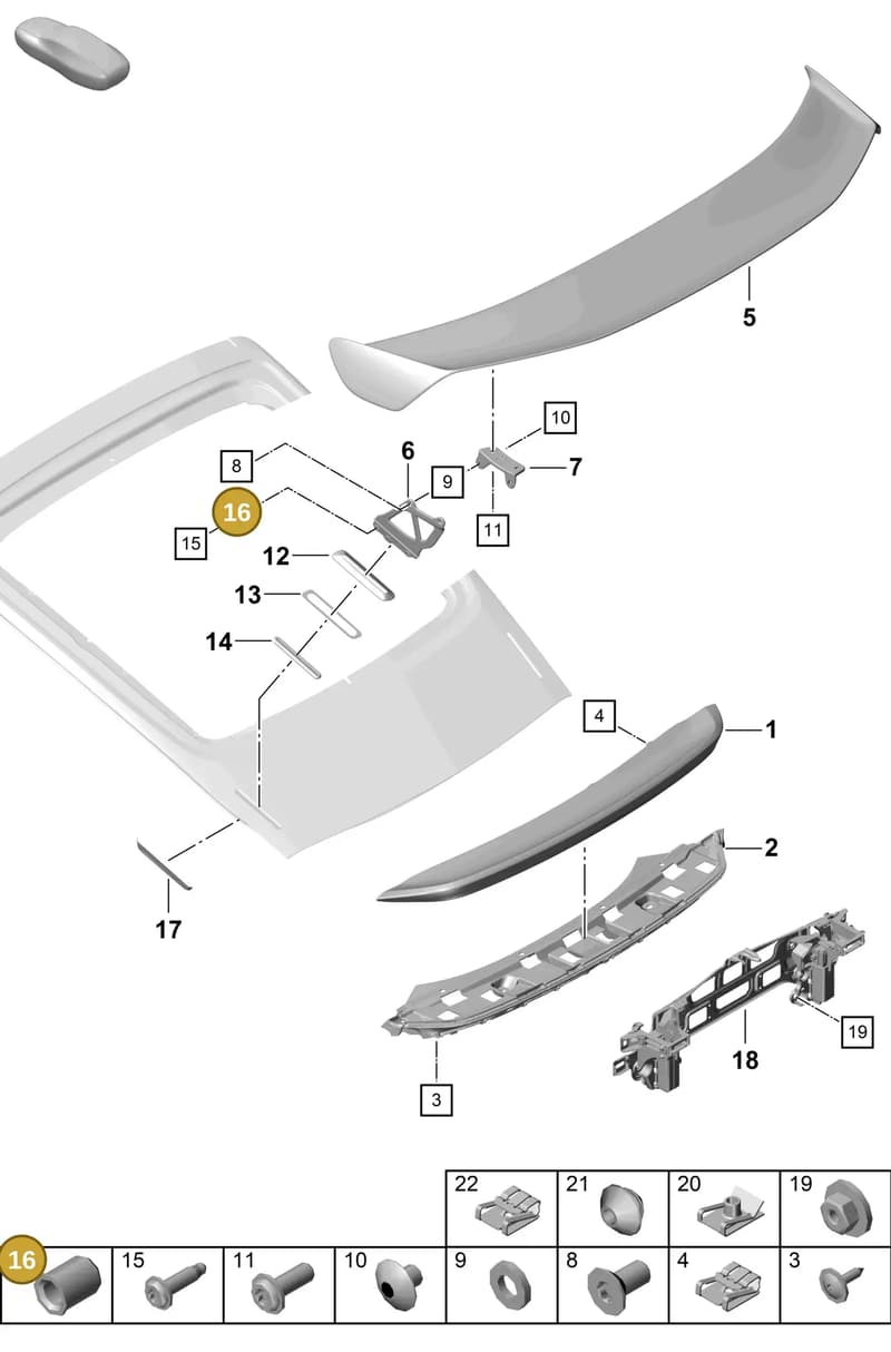 99950426101 — Porsche Cayman (2019-2022) diagram p55803070, position 16