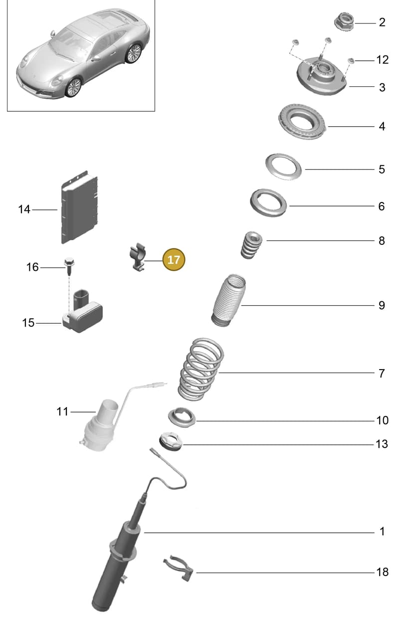 99950701640 — Porsche 911 (2016-2019) diagram p47402000, position 17