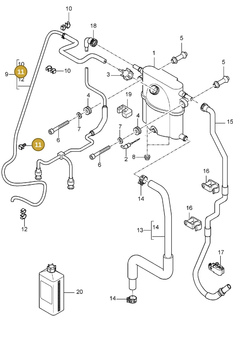 99950704540 — Porsche Carrera GT (2003-2006) diagram p25105020, position 11