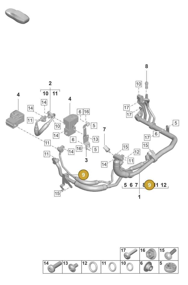 99950715240 — Porsche Taycan Sport Turismo (2019-2024) diagram p56814300, position 9