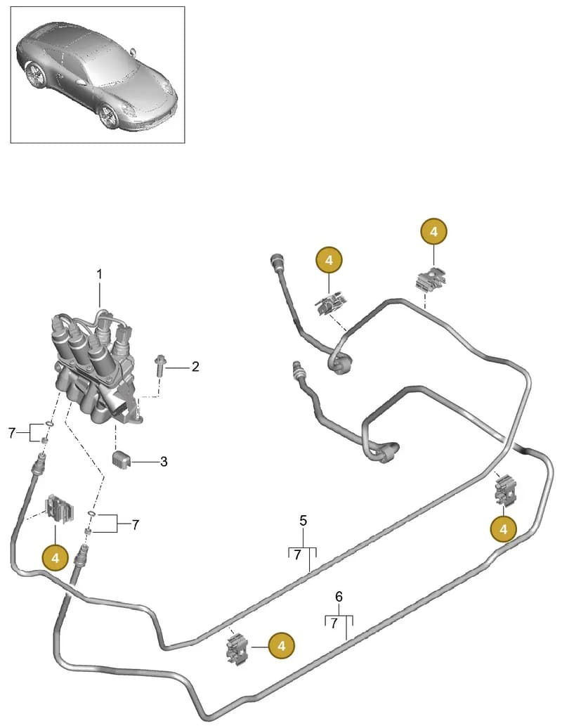 99950716240 — Porsche 991 Carrera 4 (2011-2016) diagram p38402020, position 4