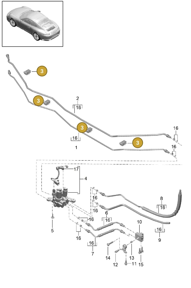 99950716240 — Porsche 911 (2016-2019) diagram p47402040, position 3