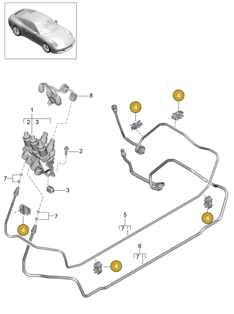 99950716240 — Porsche 911 (2016-2019) diagram p47402020, position 4