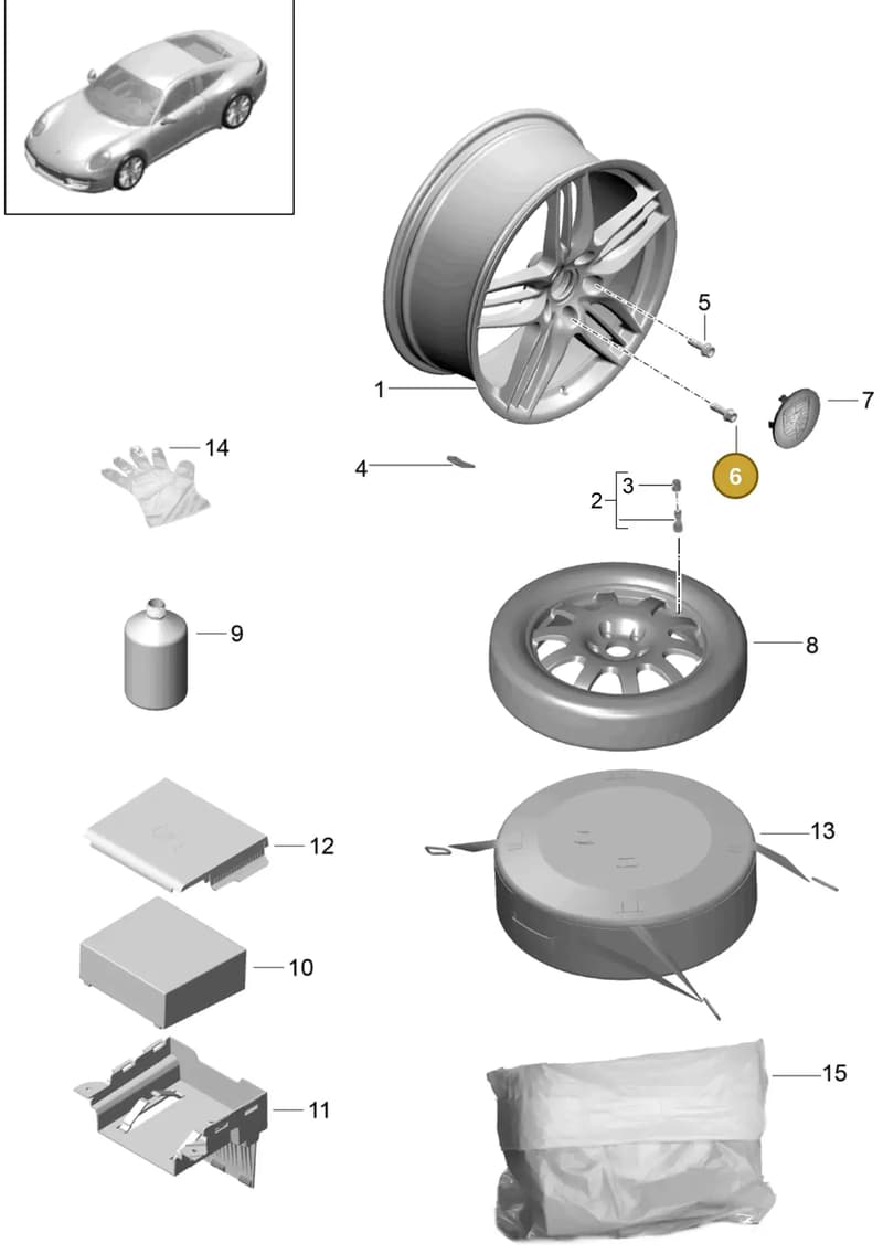 99950719640 — Porsche 991 Carrera 4 (2011-2016) diagram p38601000, position 6