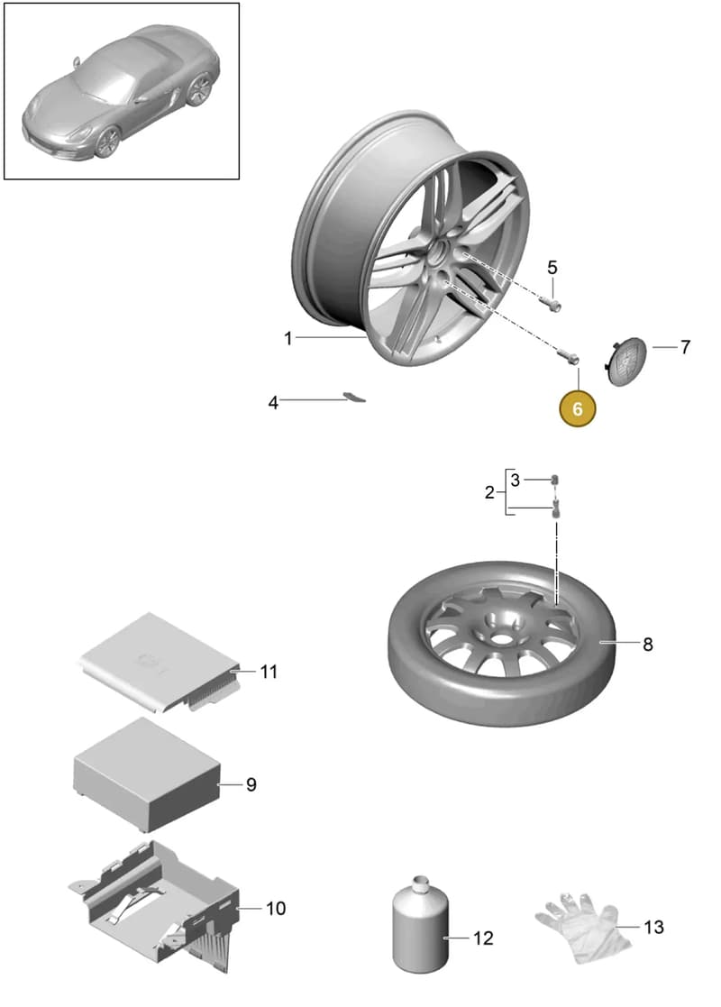 99950719640 — Porsche Boxster (2012-2016) diagram p39601000, position 6