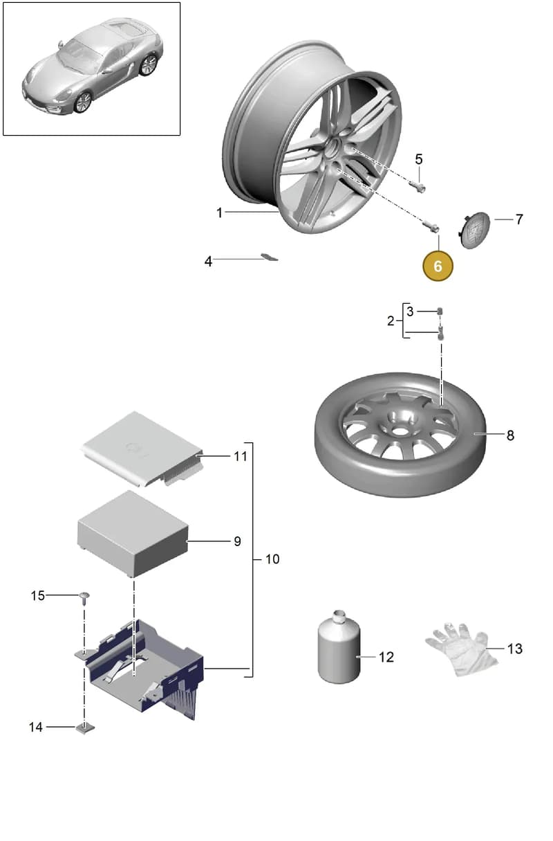 99950719640 — Porsche Cayman (2013-2016) diagram p40601000, position 6