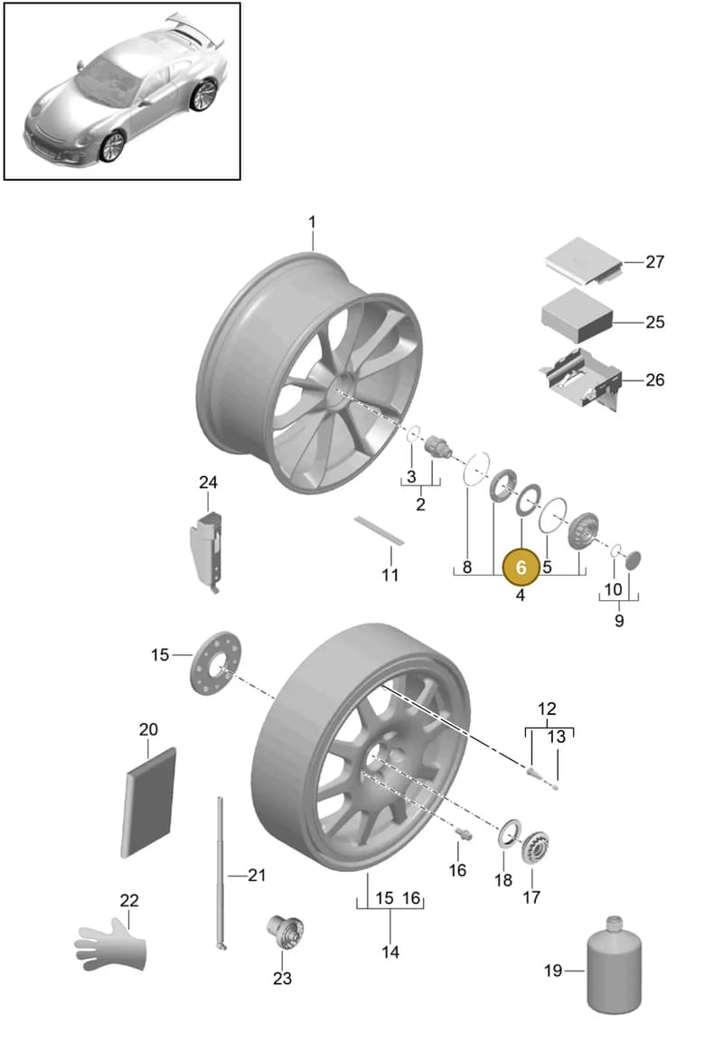 99950719640 — Porsche 911 (2013-2020) diagram p41601000, position 6
