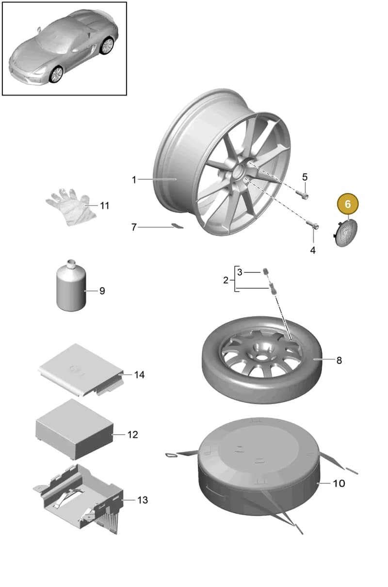 99950719640 — Porsche Boxster Spyder (2015-2016) diagram p46601000, position 6
