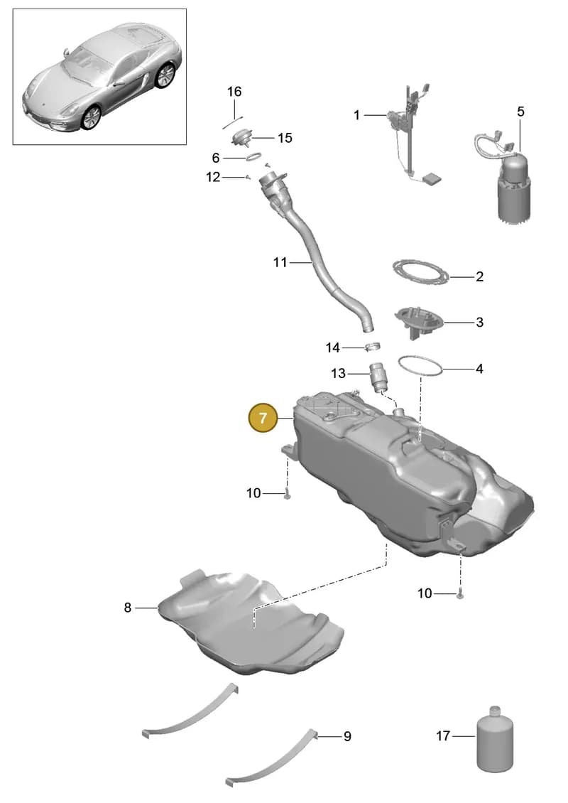 99950727140 — Porsche Cayman (2013-2016) diagram p40201000, position 7