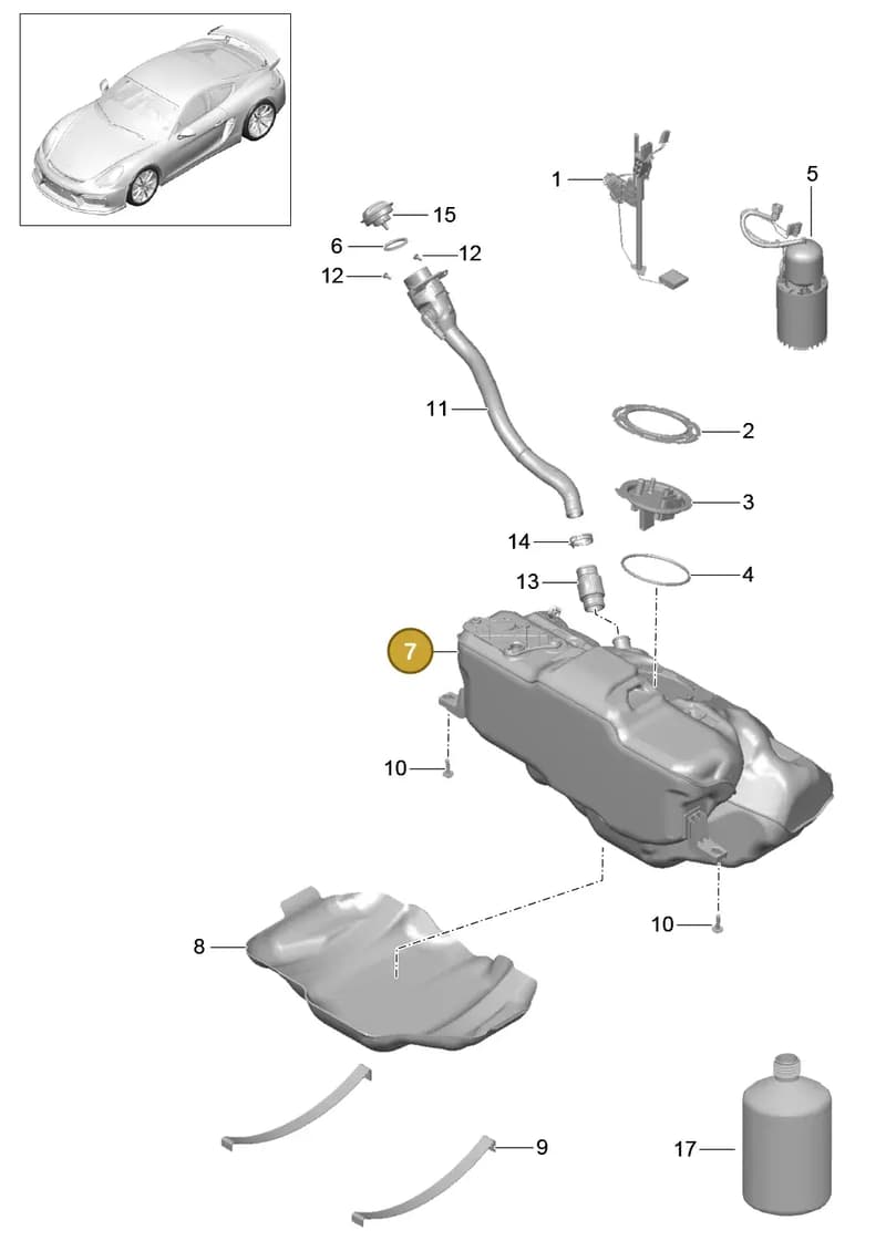99950727140 — Porsche Cayman GT4 (2015-2016) diagram p45201000, position 7