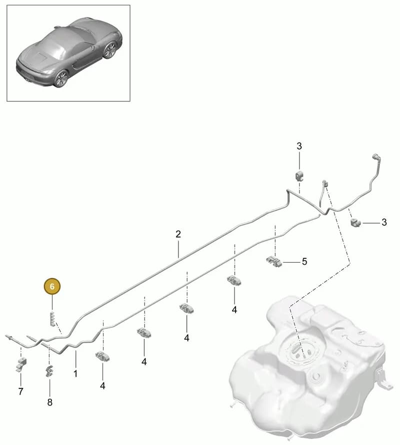 99950727240 — Porsche Boxster (2012-2016) diagram p39201005, position 6