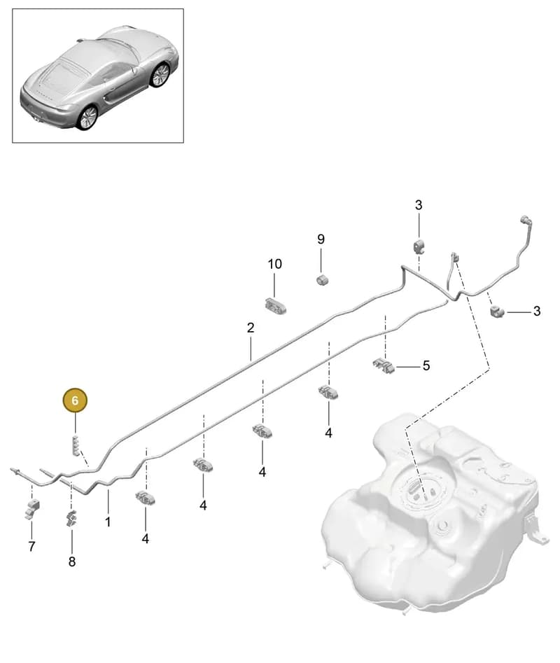 99950727240 — Porsche Cayman (2013-2016) diagram p40201005, position 6