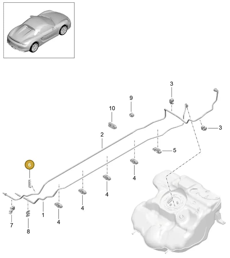 99950727240 — Porsche Boxster Spyder (2015-2016) diagram p46201005, position 6