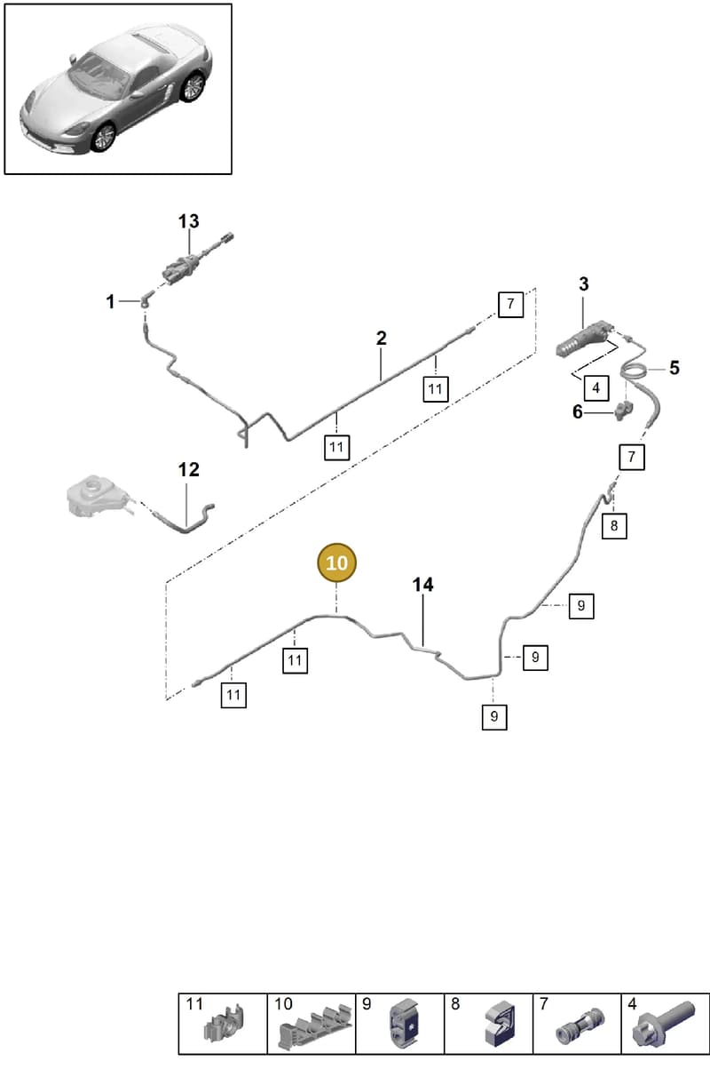 99950727240 — Porsche Boxster (2016-2019) diagram p48703100, position 10