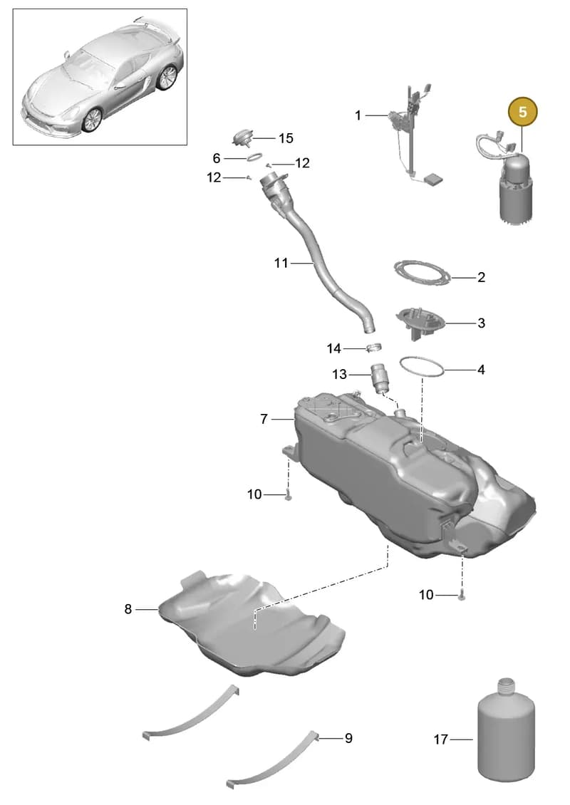 99950727340 — Porsche Cayman GT4 (2015-2016) diagram p45201000, position 5