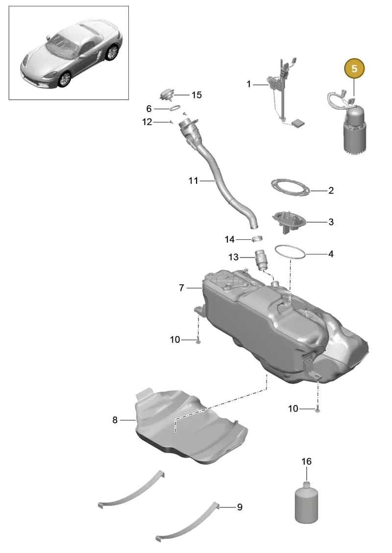99950727340 — Porsche Boxster (2016-2019) diagram p48201000, position 5