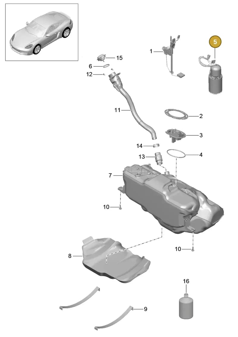 99950727340 — Porsche Cayman (2016-2019) diagram p50201000, position 5