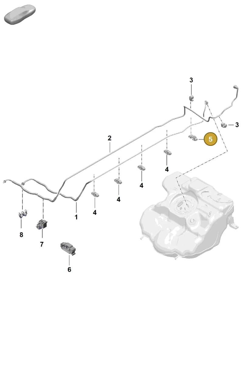 99950727340 — Porsche Boxster Spyder (2019-2020) diagram p55201100, position 5