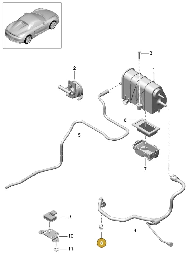 99950728040 — Porsche Boxster Spyder (2015-2016) diagram p46201020, position 8