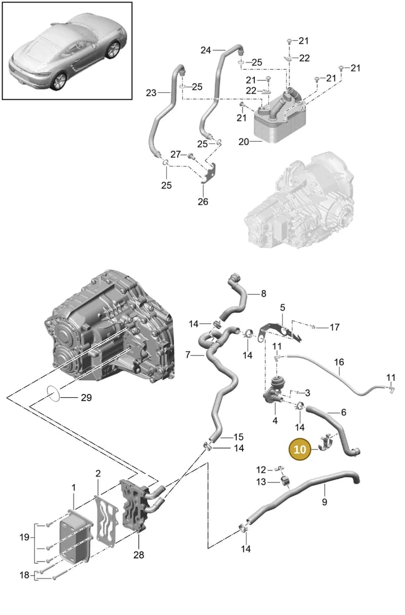 99950728140 — Porsche Cayman (2016-2019) diagram p50360000, position 10