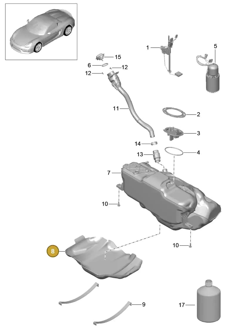 99950728740 — Porsche Boxster Spyder (2015-2016) diagram p46201000, position 8
