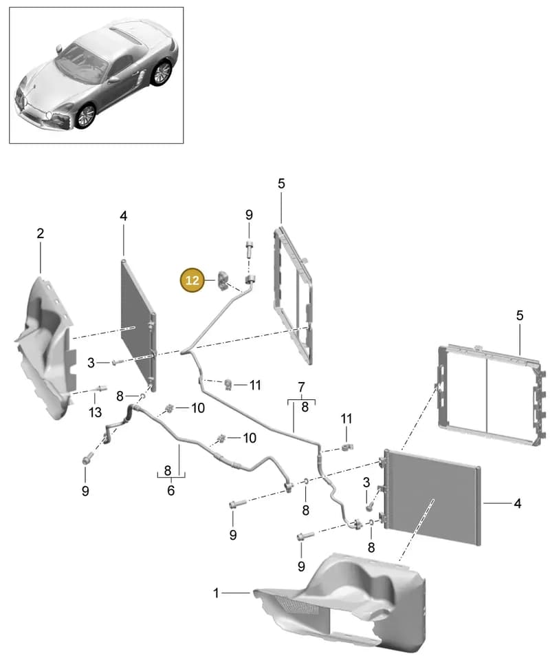 99950728740 — Porsche Boxster (2016-2019) diagram p48813020, position 12