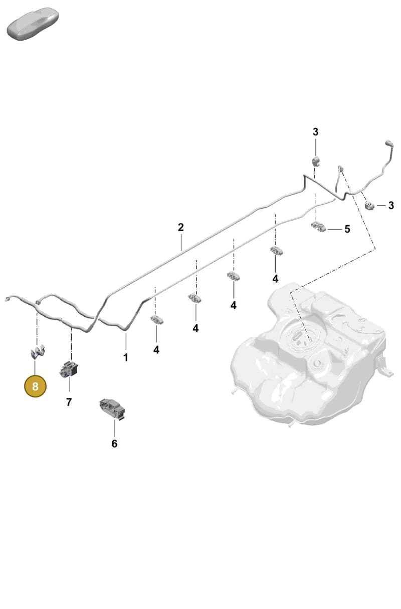 99950728740 — Porsche Boxster Spyder (2019-2020) diagram p55201100, position 8