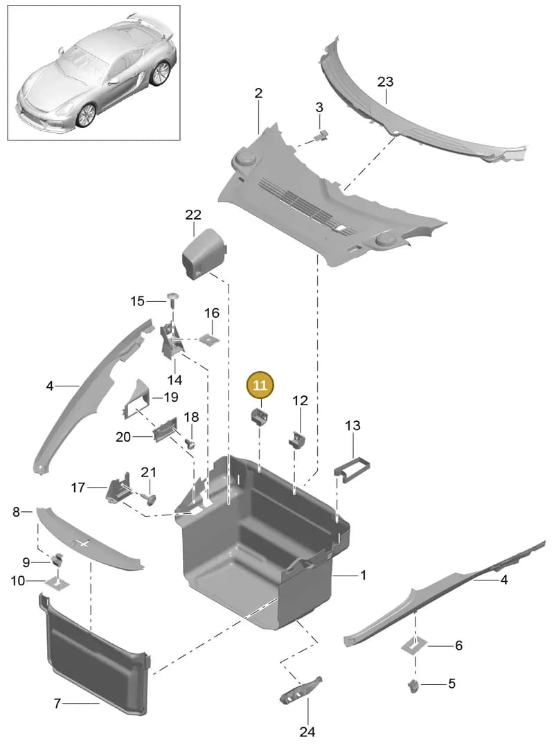 99950729440 — Porsche Cayman GT4 (2015-2016) diagram p45807000, position 11