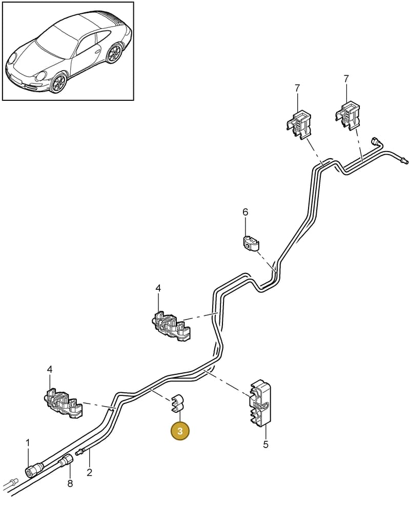 99950748840 — Porsche 911 Carrera (2008-2012) diagram p32201010, position 3