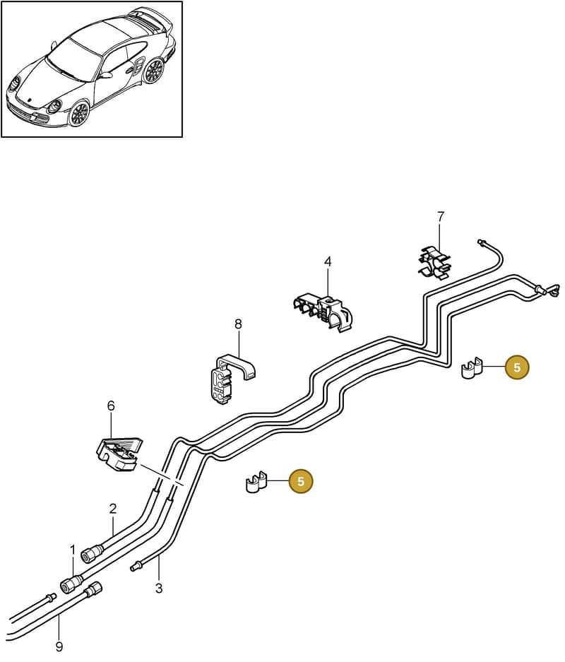 99950748840 — Porsche GT2 RS (2009-2012) diagram p36201010, position 5