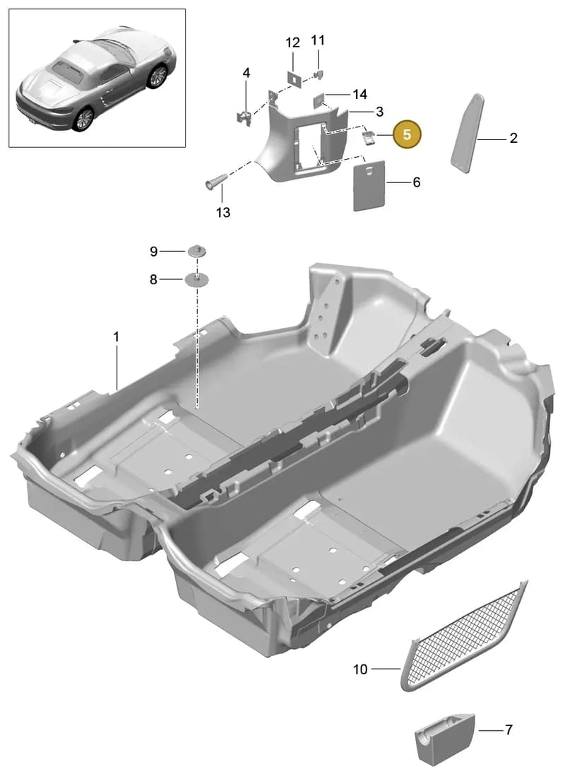 99950755201 — Porsche Boxster (2016-2019) diagram p48807010, position 5