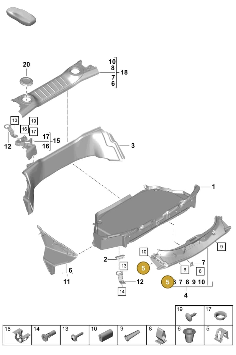 99950755201 — Porsche Cayman (2019-2022) diagram p55807050, position 5