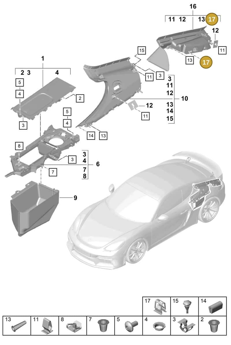 99950755201 — Porsche Cayman (2019-2022) diagram p55807300, position 17