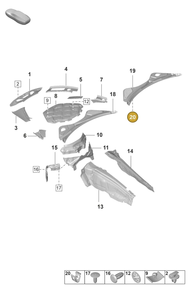 99950755201 — Porsche Panamera (2020-2023) diagram p58807000, position 20