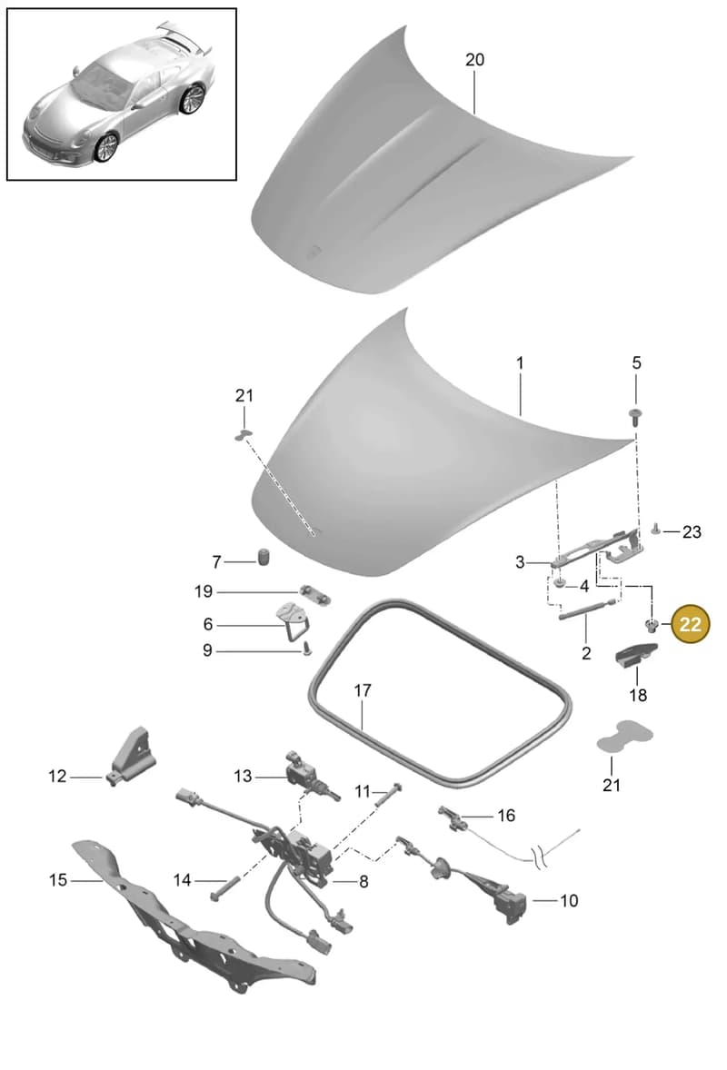 99950758401 — Porsche 911 (2013-2020) diagram p41803000, position 22+29