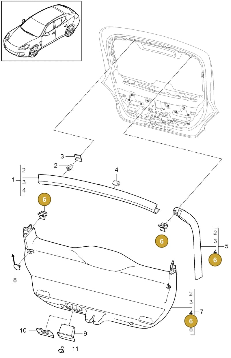 99950758402 — Porsche Panamera (2009-2016) diagram p35807050, position 6