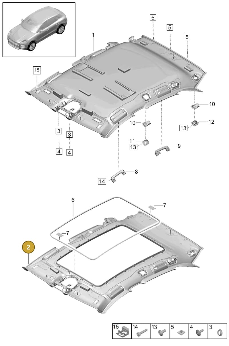99950758402 — Porsche Macan (2018-2022) diagram p52807030, position 2