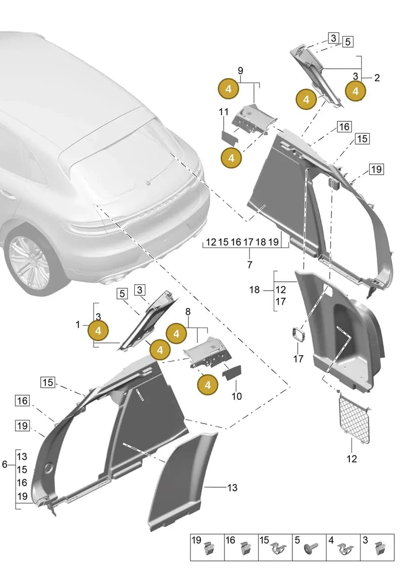 99950758402 — Porsche Macan (2018-2022) diagram p52807045, position 4