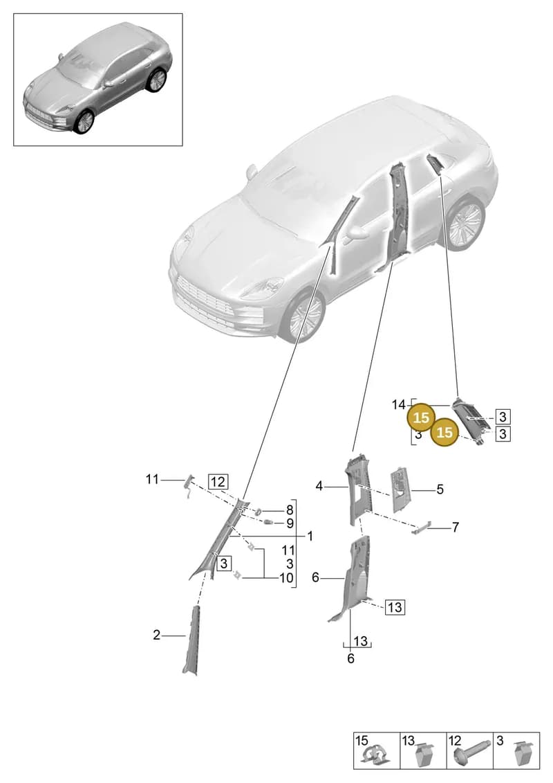99950758402 — Porsche Macan (2018-2022) diagram p52807025, position 15