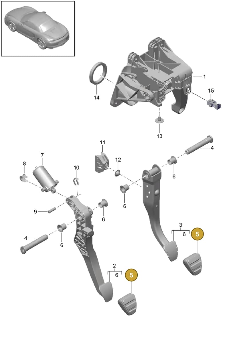 99950758640 — Porsche Boxster (2012-2016) diagram p39702000, position 5