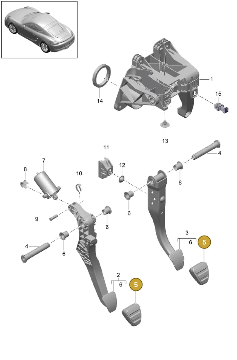 99950758640 — Porsche Cayman (2013-2016) diagram p40702000, position 5