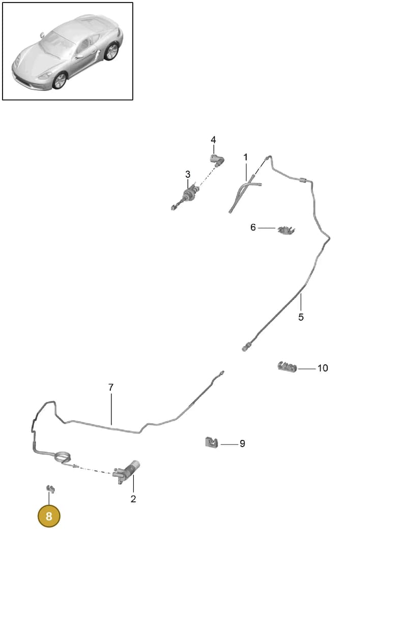 99950758640 — Porsche Cayman (2016-2019) diagram p50703000, position 8