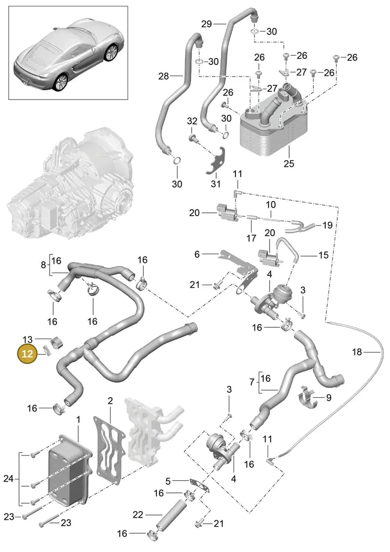 99950760901 — Porsche Cayman (2013-2016) diagram p40360000, position 12