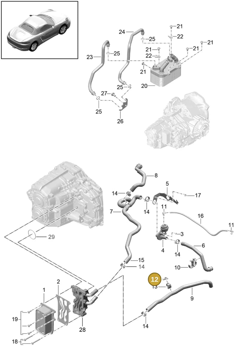 99950760901 — Porsche Boxster (2016-2019) diagram p48360000, position 12