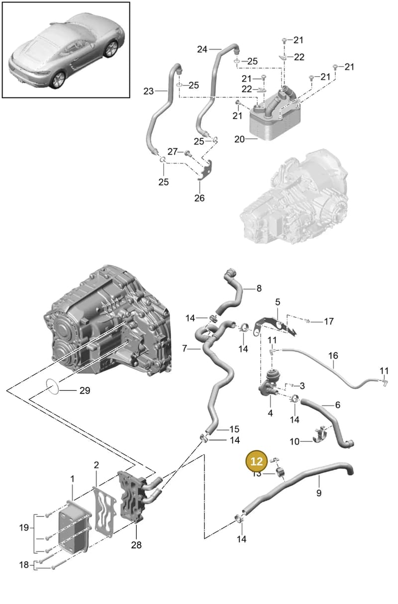 99950760901 — Porsche Cayman (2016-2019) diagram p50360000, position 12