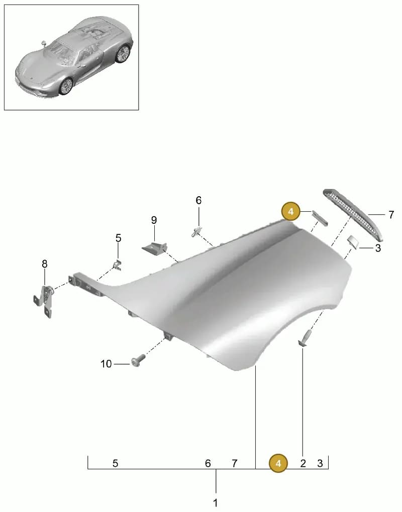 99950769600 — Porsche 918 Spyder (2014-2015) diagram p43801020, position 4
