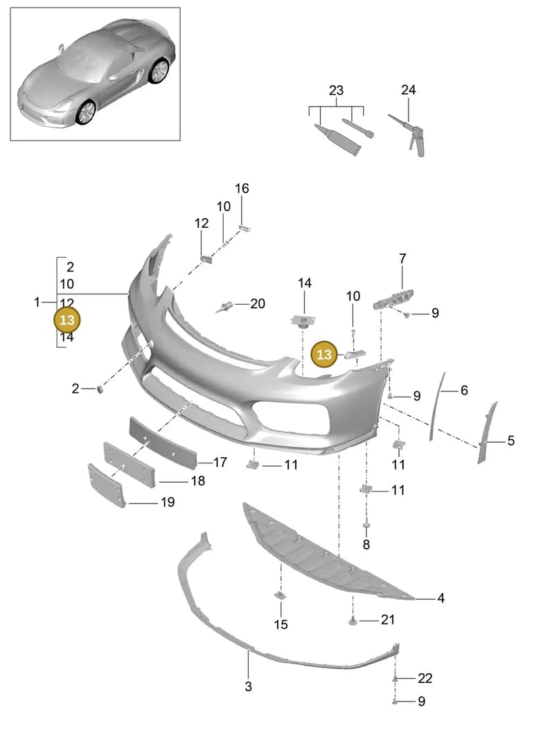99950769600 — Porsche Boxster Spyder (2015-2016) diagram p46802000, position 13