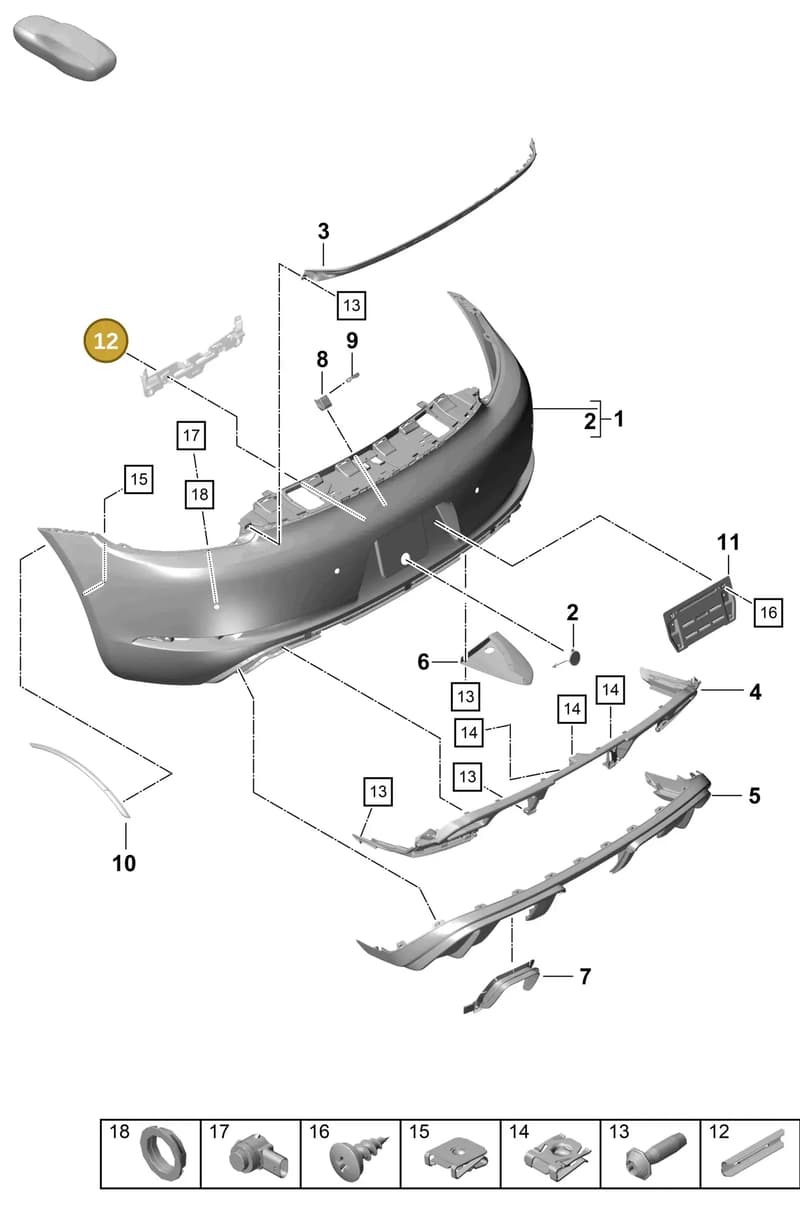 99950769600 — Porsche Cayman (2019-2022) diagram p55802510, position 12