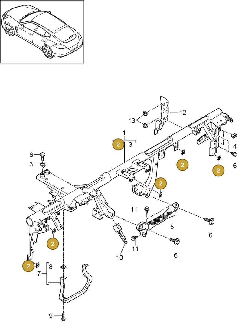 99950770201 — Porsche Panamera (2009-2016) diagram p35809020, position 2